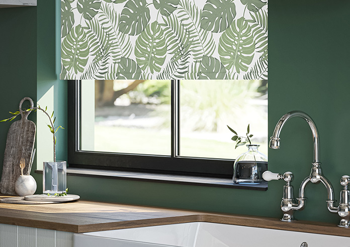 Lush Palms, White - Twist&Fit Roller Blind - Image 5